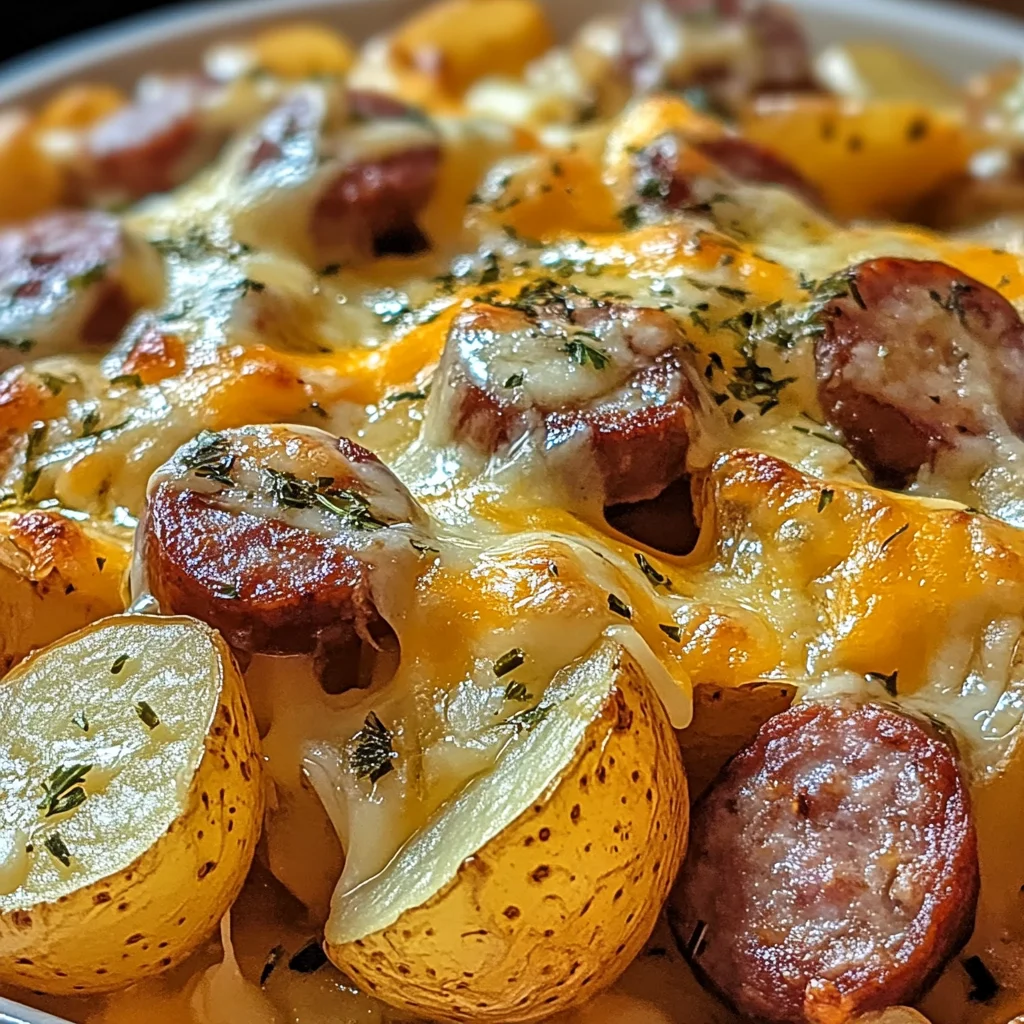 Cheesy Ranch Potatoes and Smoked Sausage