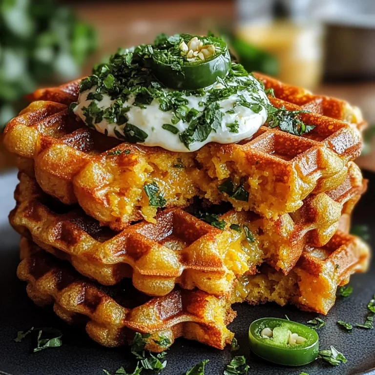 Cheddar Jalapeño Cornbread Waffles