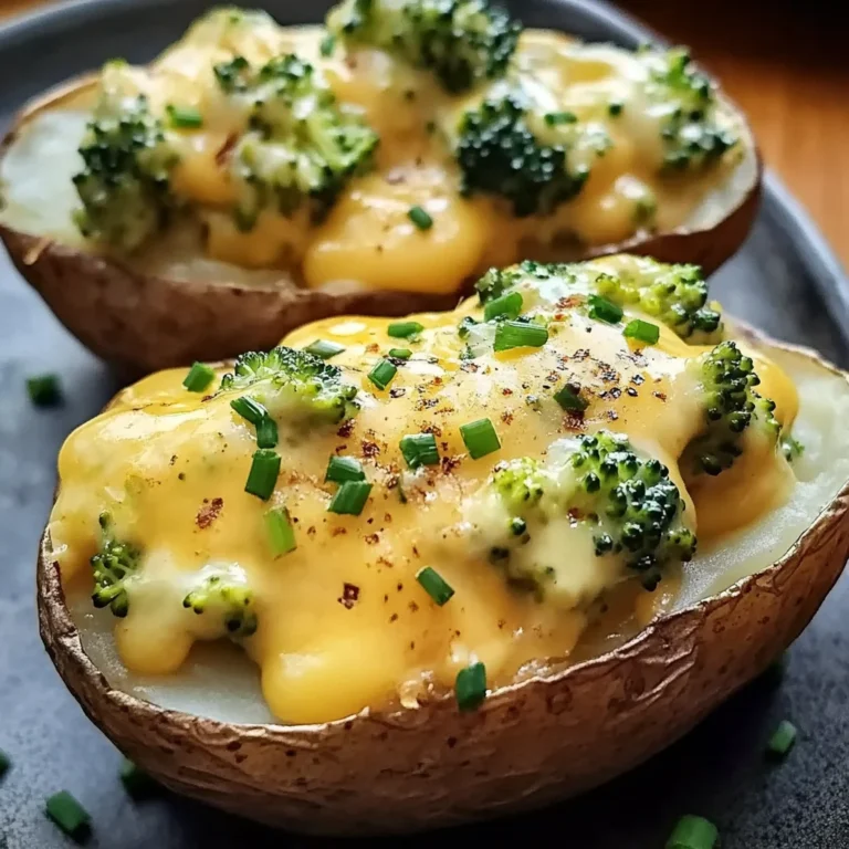 Cheesy Baked Potatoes with Broccoli Cheese Sauce
