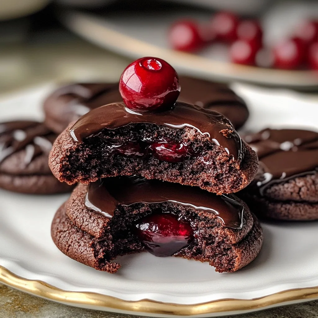 Chocolate Cherry Cookies with Ganache Recipe