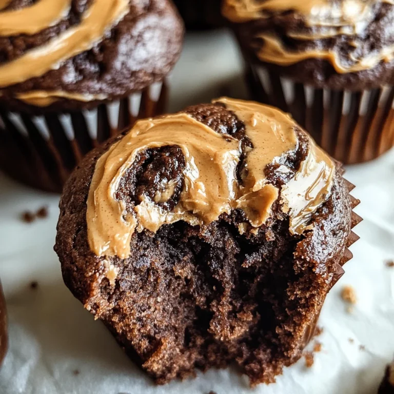 Chocolate Peanut Butter Swirl Muffins