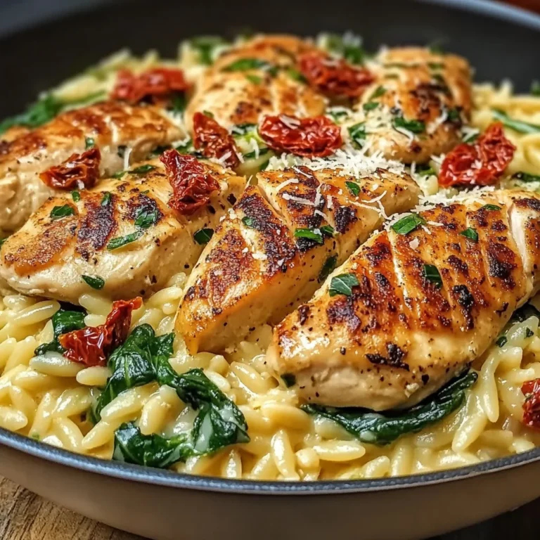 Creamy Tuscan Chicken Orzo