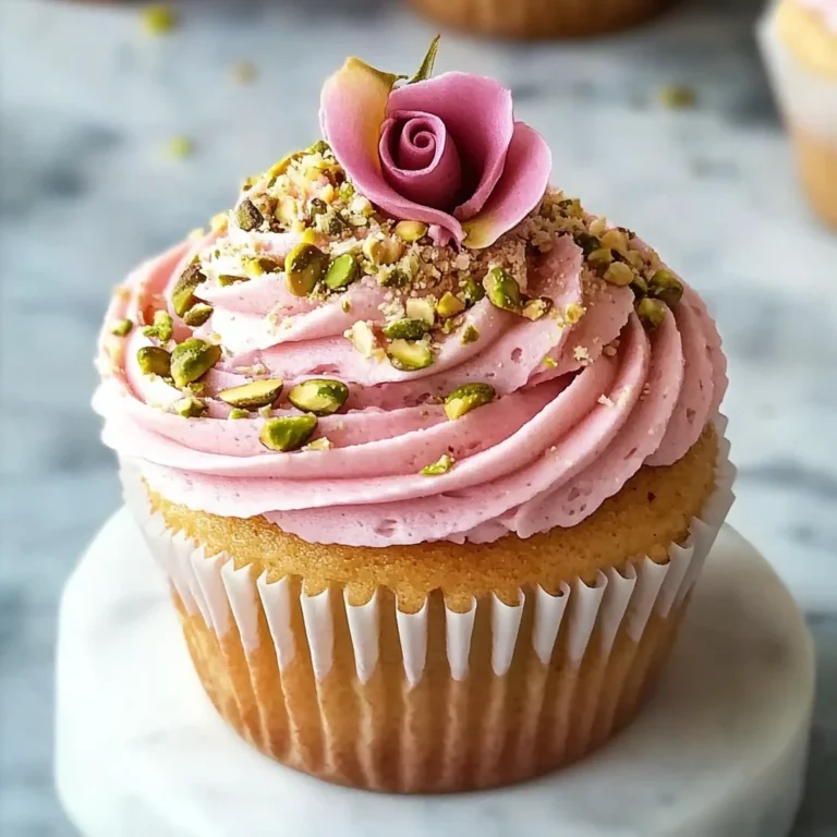 Rose and Pistachio Cupcakes: A Floral Delight