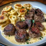 Sizzling Butter Steak Bites and Velvety Alfredo Tortellini