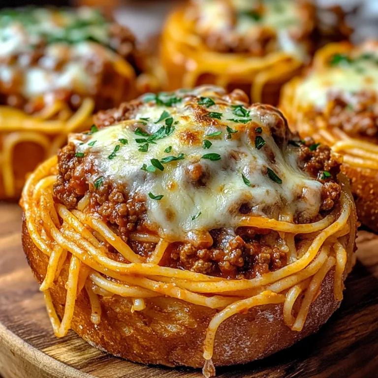 Spaghetti Garlic Bread Bowls