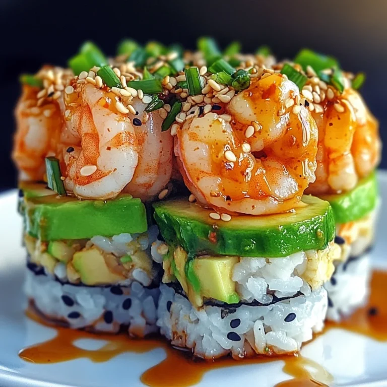 Spicy Shrimp Sushi Stacks