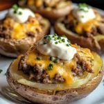 Stuffed Baked Potatoes with Beef Chunks: A Must-Try Delight!