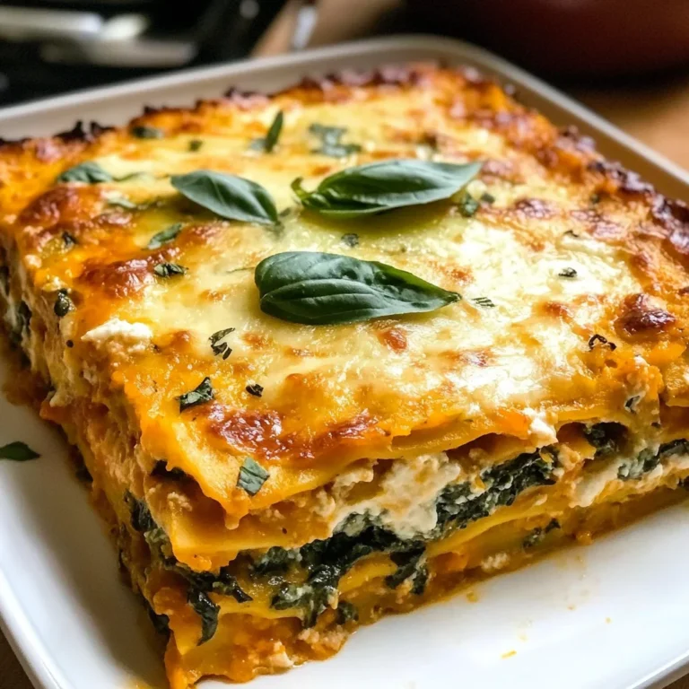 Vegetarian Pumpkin Spinach Lasagna