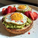 Avocado Egg Toast with Fresh Strawberries