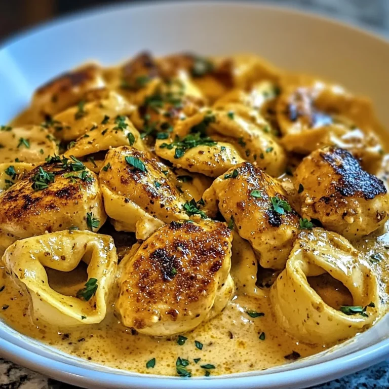 Cajun Chicken Tortellini with Garlic Sauce