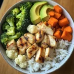 Chicken, Rice & Veggie Bowl with Avocado