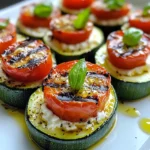 Grilled Zucchini Rollups with Lemon-Basil Ricotta & Slow Roasted Tomatoes
