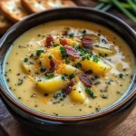 Hearty Cheddar Garlic Herb Potato Soup Recipe