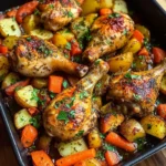 Herb Roasted Chicken Drumsticks with Veggies