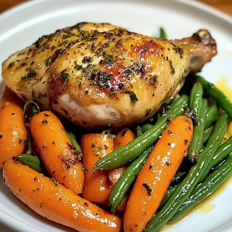 Herb Roasted Chicken with Garlic Green Beans & Glazed Carrots