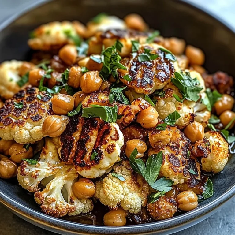 Honey Curry Roasted Cauliflower with Grilled Halloumi and Crunchy Chickpeas