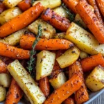 Maple Dijon Roasted Carrots and Apples