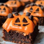 Melted Jack O' Lantern Brownies