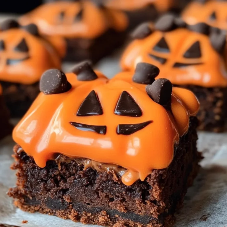 Melted Jack O' Lantern Brownies