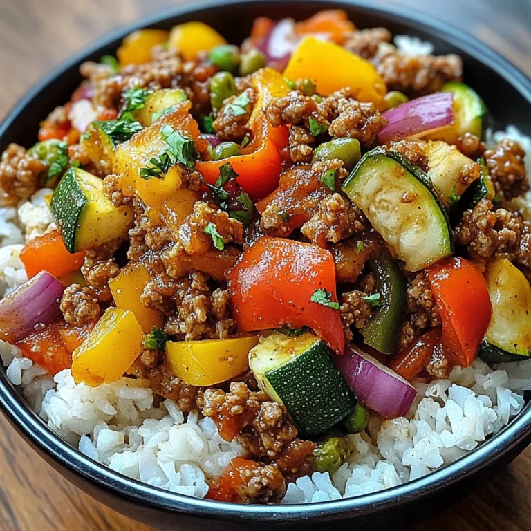 Savory Ground Turkey & Roasted Veggie Rice Bowl