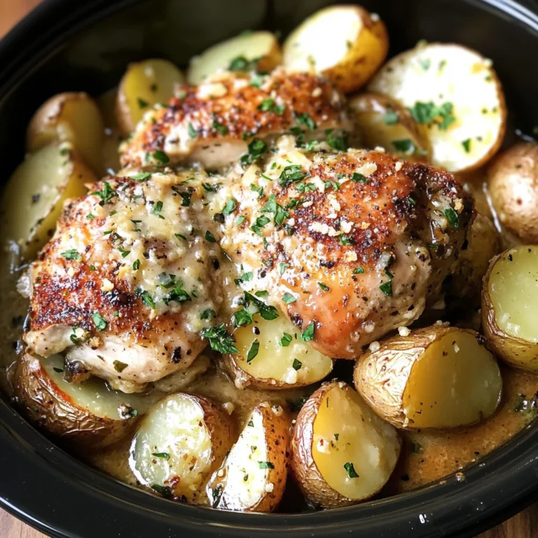 Slow Cooker Parmesan Garlic Chicken and Potatoes