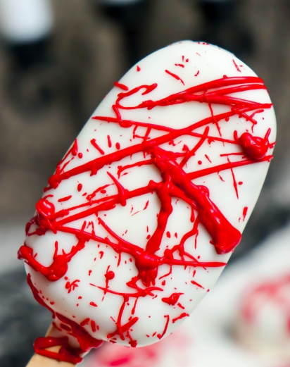 Blood Splatter Cakesicles