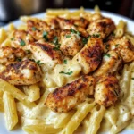 Cajun Chicken Bites with Cheesy Penne Parmesan Sauce
