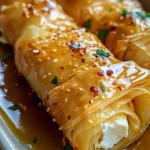 Feta Rolls with Chili Honey