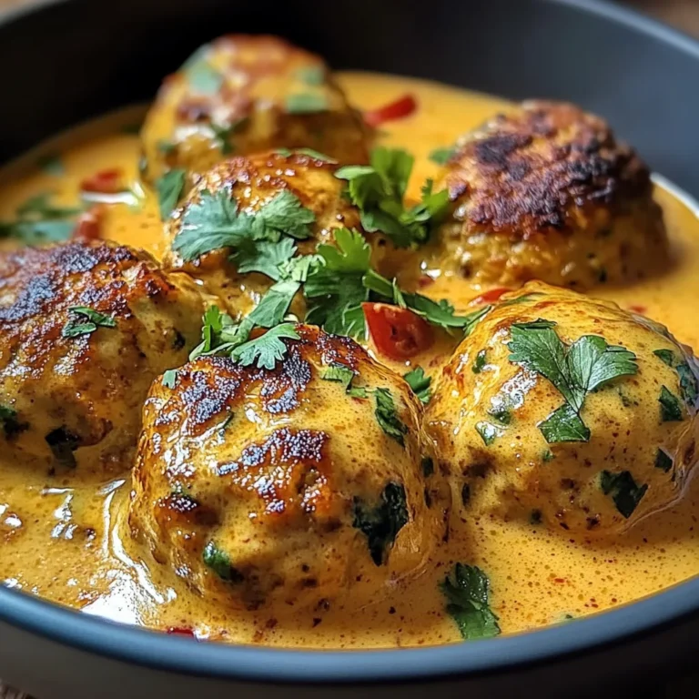 Thai Chicken Meatballs in Coconut Curry Sauce